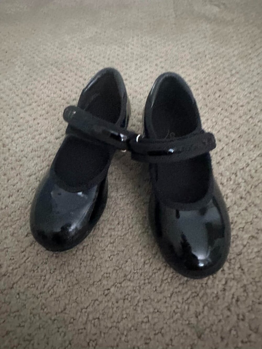 Stelle Black Patent Tap Dance Shoes Girls Size 8M Mary Jane